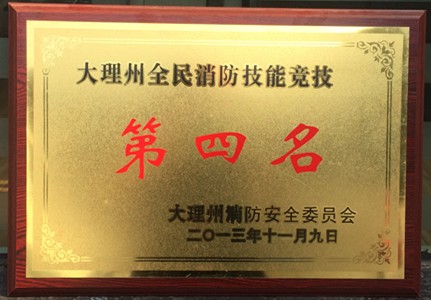 大理州全名消防技能竞技第四名